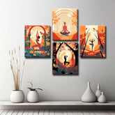 Exclusive Yoga Canvas ArtStylish and ExpressIVe Gallery Wall Pictures 4-Panel